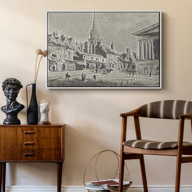 Croquis rétro-XLI, H 17 po x l 25 po x P 2 po, Toile encadrée flottée blanche