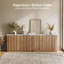Ensemble de 2 buffets modernes avec plateau en faux marbre, brun clair