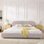 Structure de lit rembourrée de style minimaliste moderne avec tête de lit haute incurvée, support de pieds robuste en fil de qualité supérieure, matelas non inclus-159495250-159986430