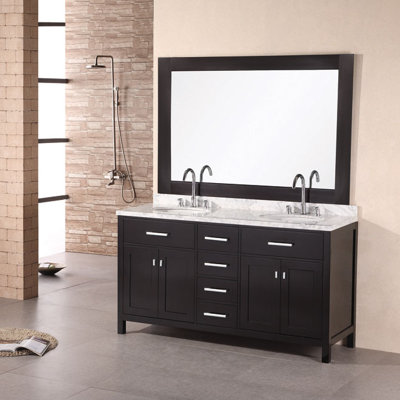 Carrasquillo 61'' Double Bathroom Vanity with Marble Top