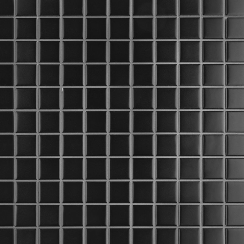 Metro 1" Square 10-3/4" x 11-3/4" Porcelain Mosaic Floor and Wall Tile, Matte Black