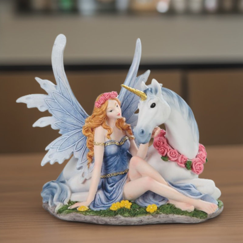 Figurine de fée 7,5 "avec licorne