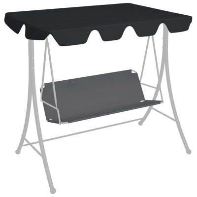 Replacement Replacement Canopy for Garden Swing Black 188/168x145/110 cm
