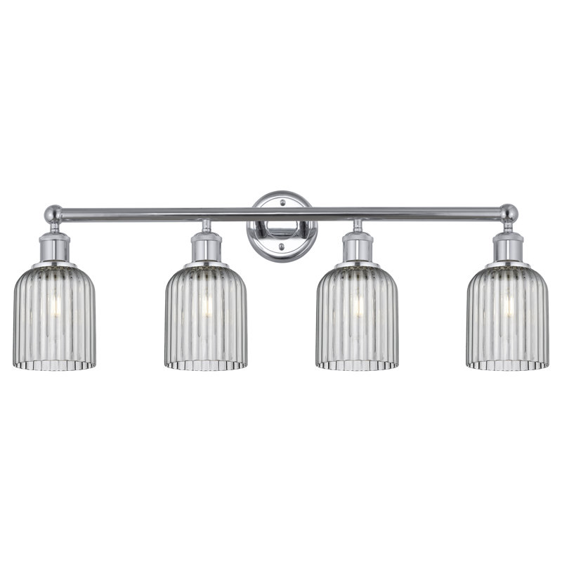 Fiennes 4 - Light Dimmable Vanity Light, Polished Chrome, Smoke Gray