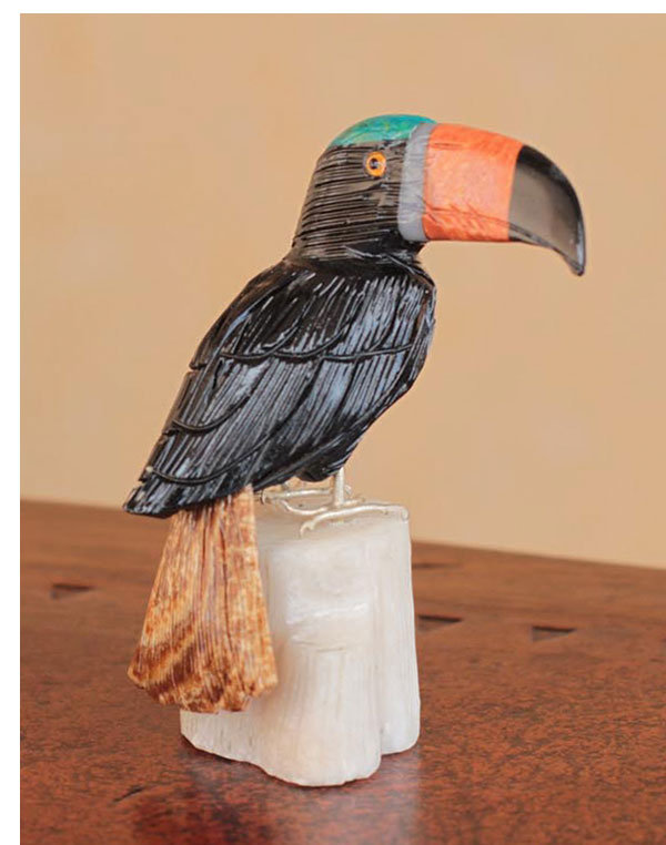 Figurine Rhames Toucan Onyx et Jasper