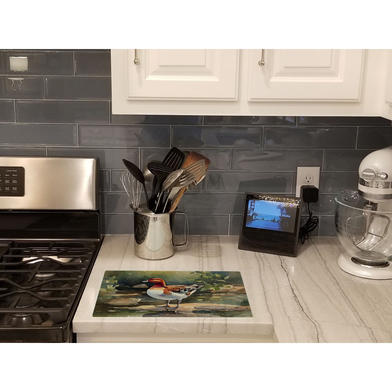 Redhead Duck Glass Cutting Board