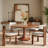 Solid Wood Round Dining Table Floral Shape Durable And Sturdy For 4-8 People-782202359