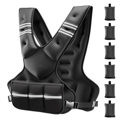 20-32 Lbs Adjustable Weighted Vest, Comfortable X-shape Body Weight Vest Set With 6 Weight Packs & Reflective Stripe, For Men & Women, Workout Equipment For Strength Training Running Jogging