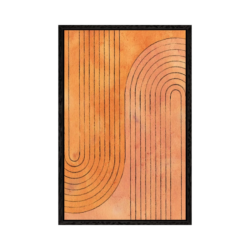 Burnt Orange Arches - Painting on Canvas, Black Framed, 66.04cm H x 45.72cm W x 3.81cm D