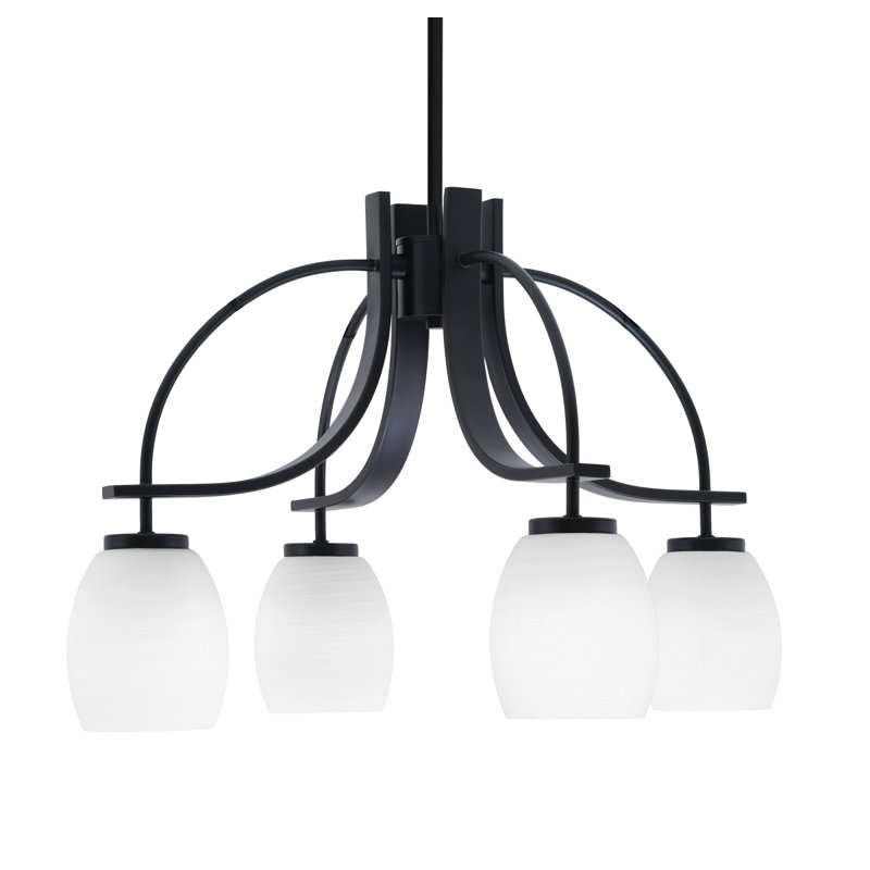 Lustre Cavella, H 15,25 po x l 24,5 po x P 24,5 po, 4, Noir mat