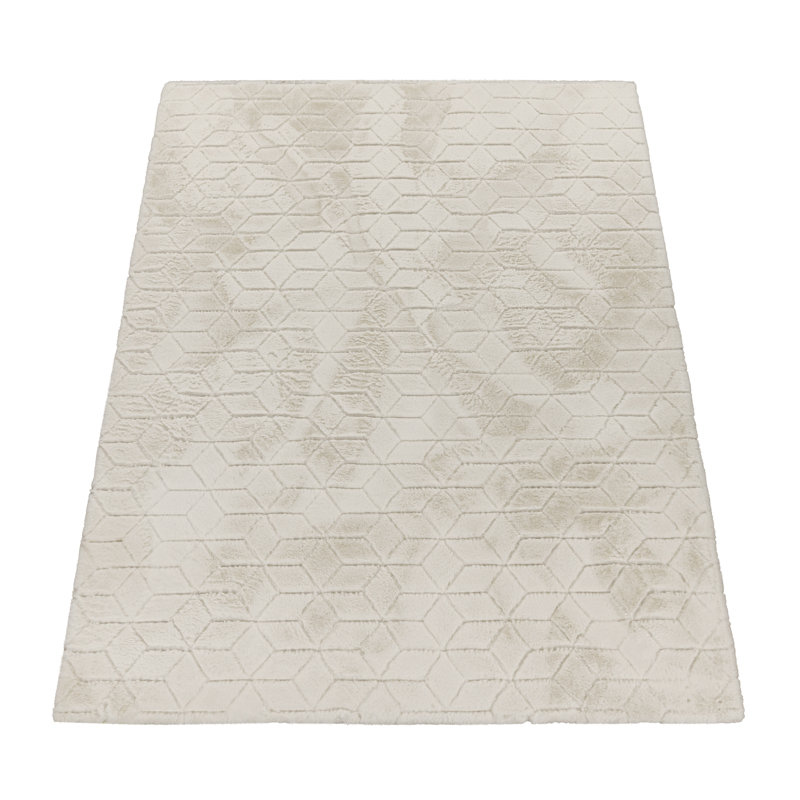Pranvi Rectangle Dhurrie, Light Beige, Rectangular 60cm x 100cm