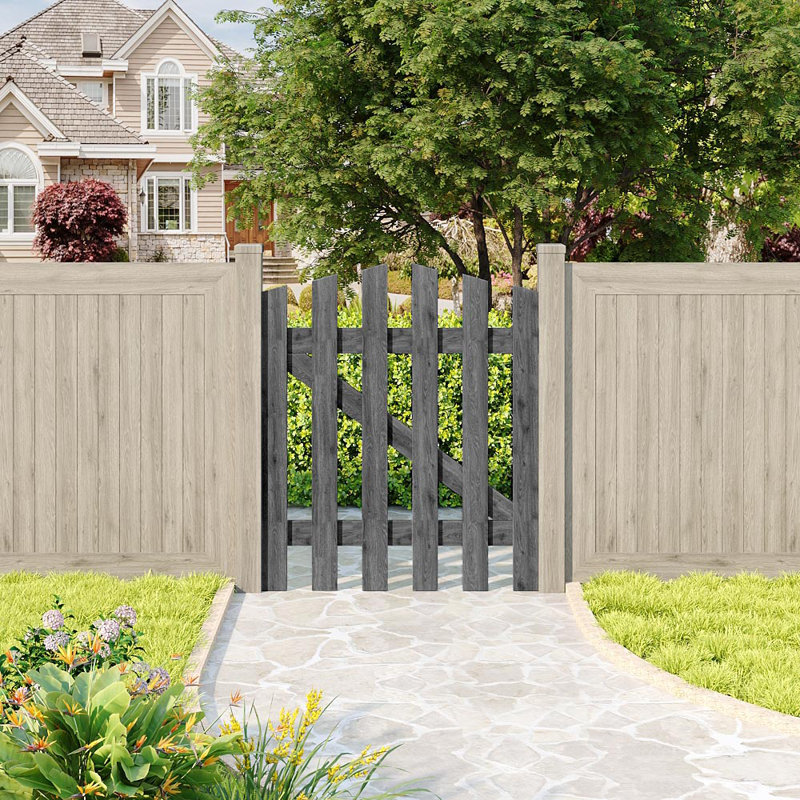 Wood Gate, Grey, 90cm H x 76cm W x 3cm D