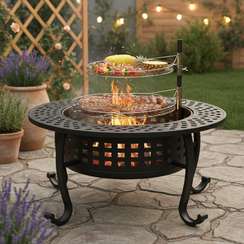 Round Iron Charcoal Fire Pit
