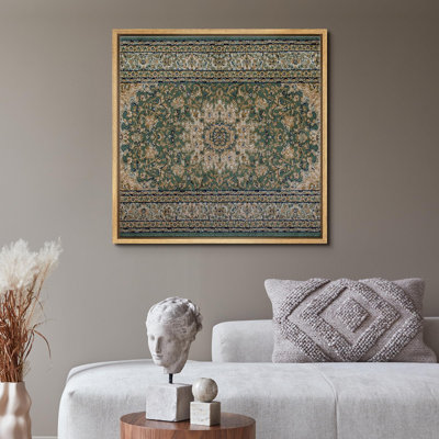"Tapis persan rétro élégant, floral traditionnel, illustrations de nature rustique et campagne française"