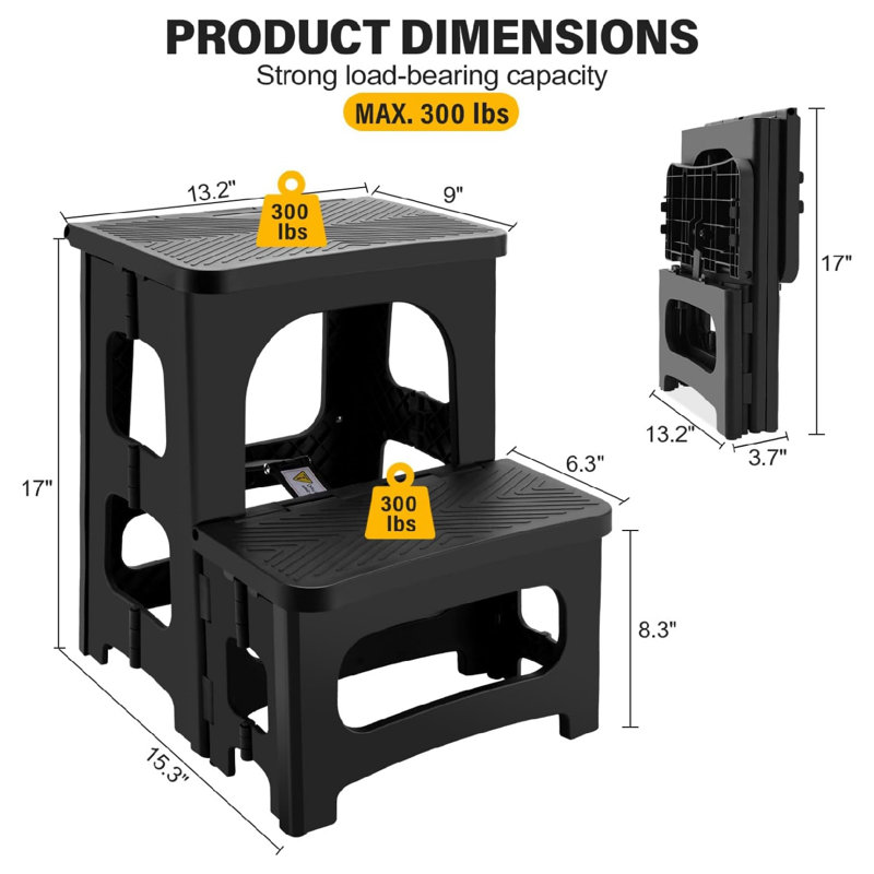 Tabouret pliant à 2 marches pour adultes