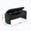Élégant banc de rangement avec repose-pieds en forme de boucle avec un design simple et grand, vert foncé