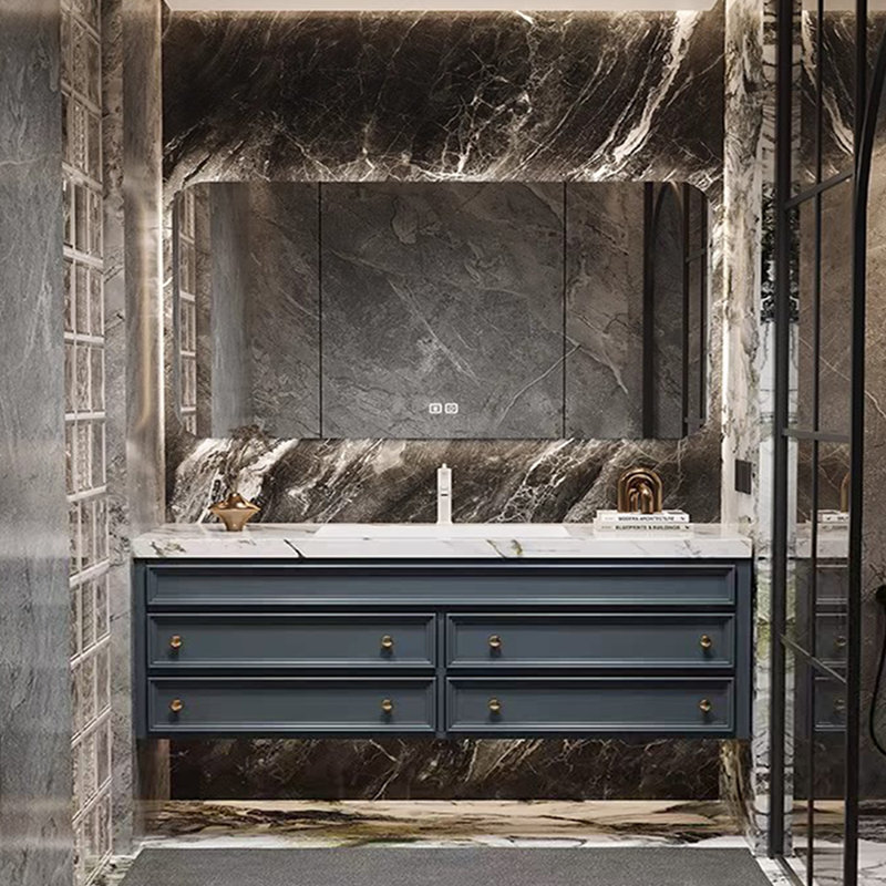 French style simple bathroom cabinet., Dark Blue, 21.7" H x 59" W x 21.7" D