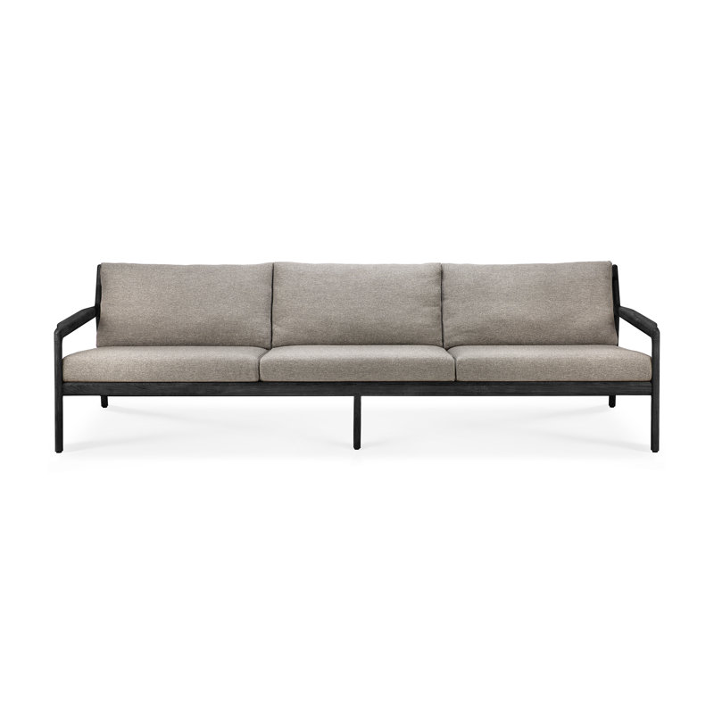 Jack Outdoor 4 - Seat Patio Sofa, Off White, Teak Black