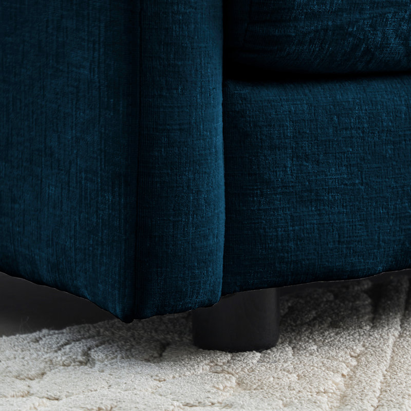 Rembourré avec chenille bleue et méridienne modulaire réversible avec structure en U et double repose-pieds supplémentaire