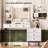 Large Vanity Desk with 3 Color Touch Screen Dimming Mirror, Vanity Desk with Charging Station, Modern Retractable Makeup Dressing Table, Makeup Table With storage shelves and 5 Sliding Drawers-693083367