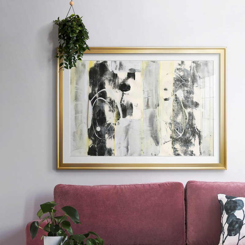 «Tall», impression encadrée avec verre biseauté mat et verre, Or, H 30 po x l 44 po x P 1,5 po