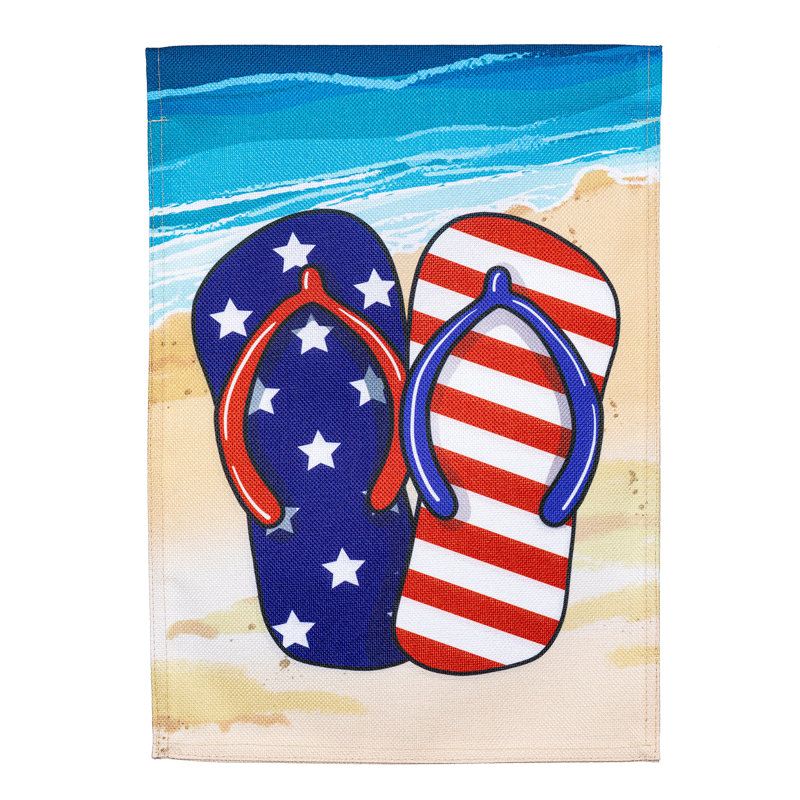 Drapeau de jardin Patlotic Flip Flop Burlap