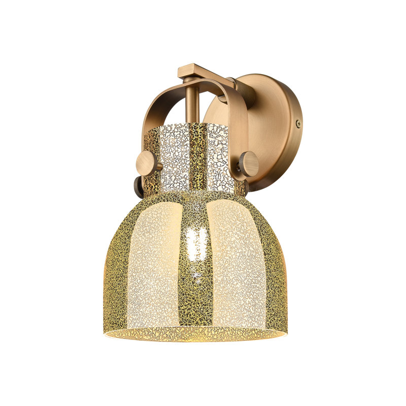 Pilaster II Bell 1 Light Wallmounted Sconce, Brushed Brass, Mercury