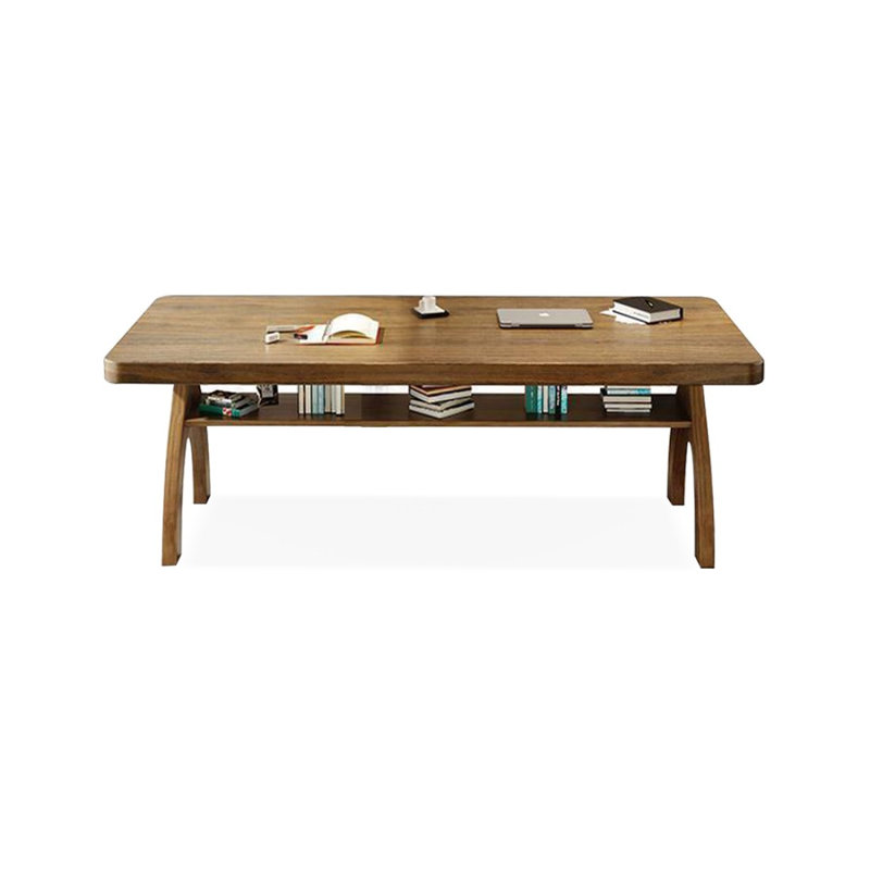 Bureau rectangulaire en bois massif brun clair, H 29,53 po x l 62,99 po x P 27,56 po