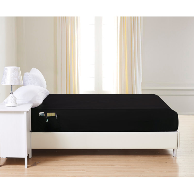 Microfiber Fitted Sheet, Black, Full Fitted Sheet