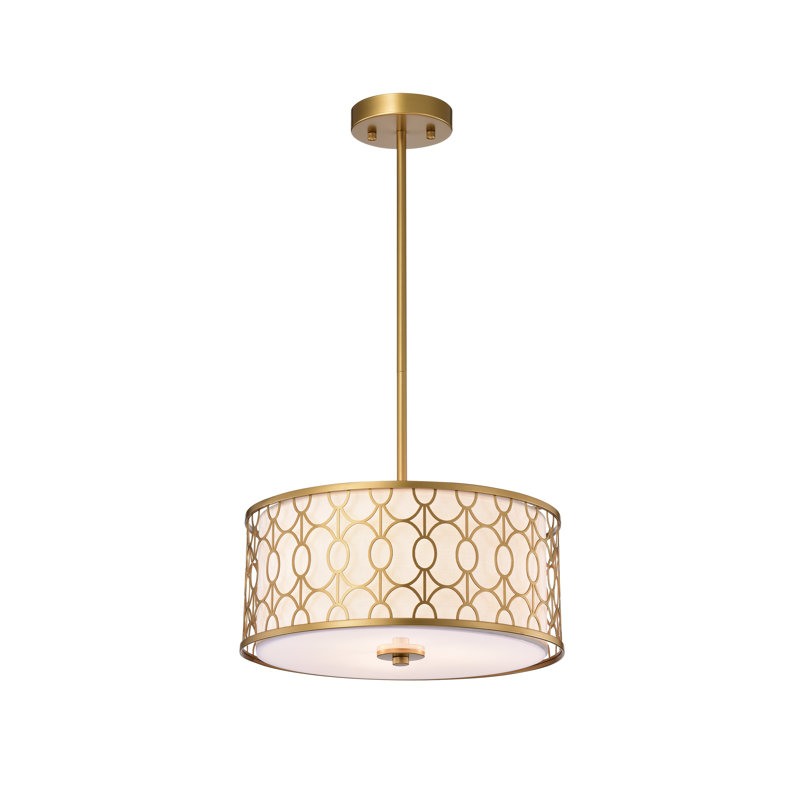 Lustre tambour unique à 3 lumières