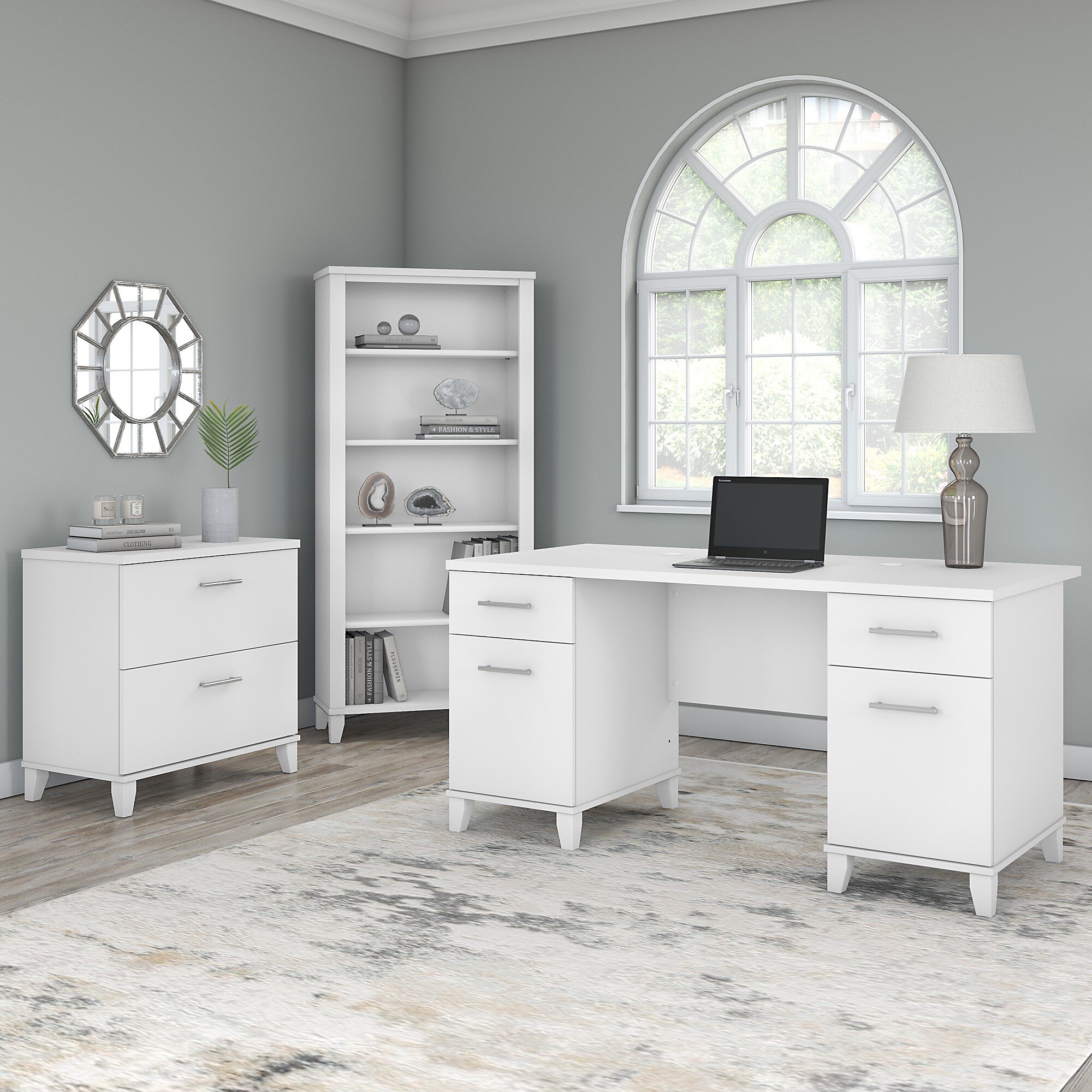 Gracie Oaks Magomed 3 Office Rectangle Piece Desk & Set Wayfair Reviews | Computer