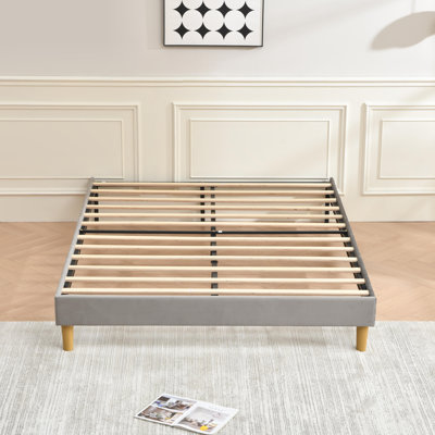 Lit plateforme en tissu d'ameublement
