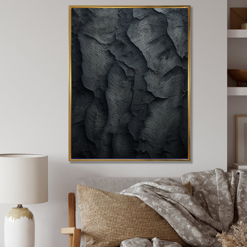 «Mountains Percolated Peaks - Mountains», reproduction d'art sur toile, Black Picture Framed, 44" H x 34" W