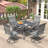 Northridge 4-Person Square Patio Dining Set with Dining Table and 4 Textilene Swivel Dining Chairs-342068143
