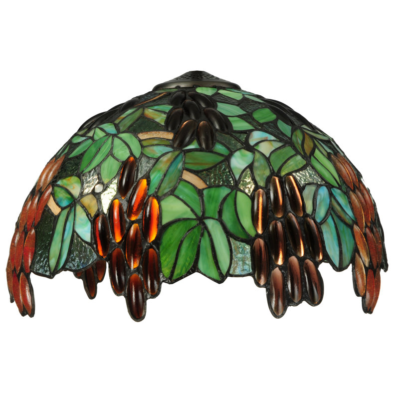 Murlo Multicolor Stained Glass and Bronze Table Lamp