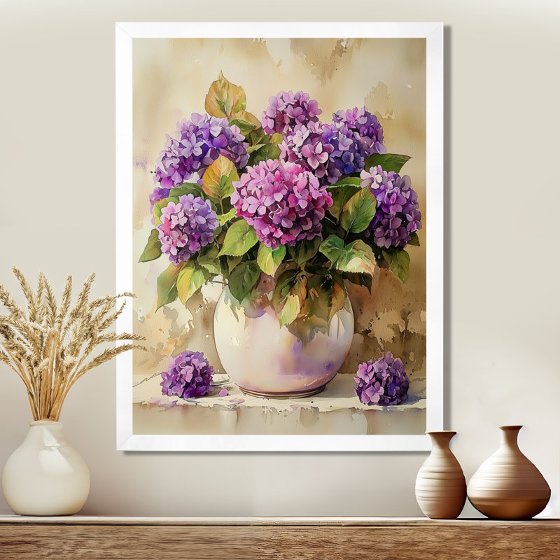 Susie - Art mural floral, H 32 po x l 16 po, Reproduction encadrée d'une seule photo, Blanc