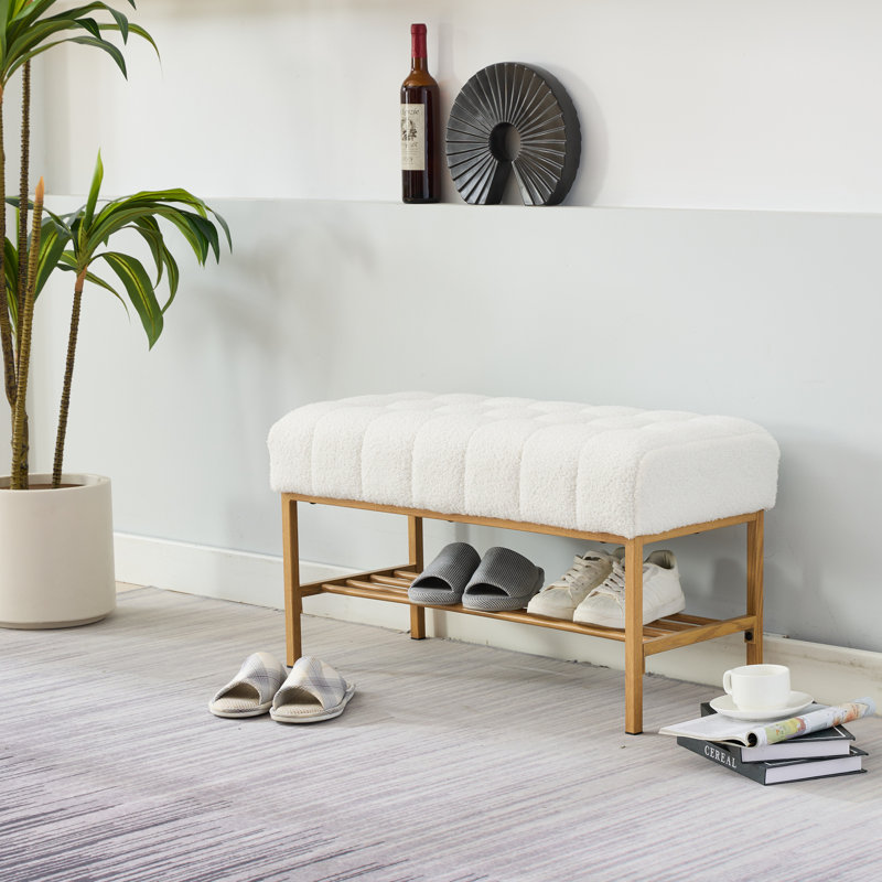 Banc de rangement rembourré pour chaussures