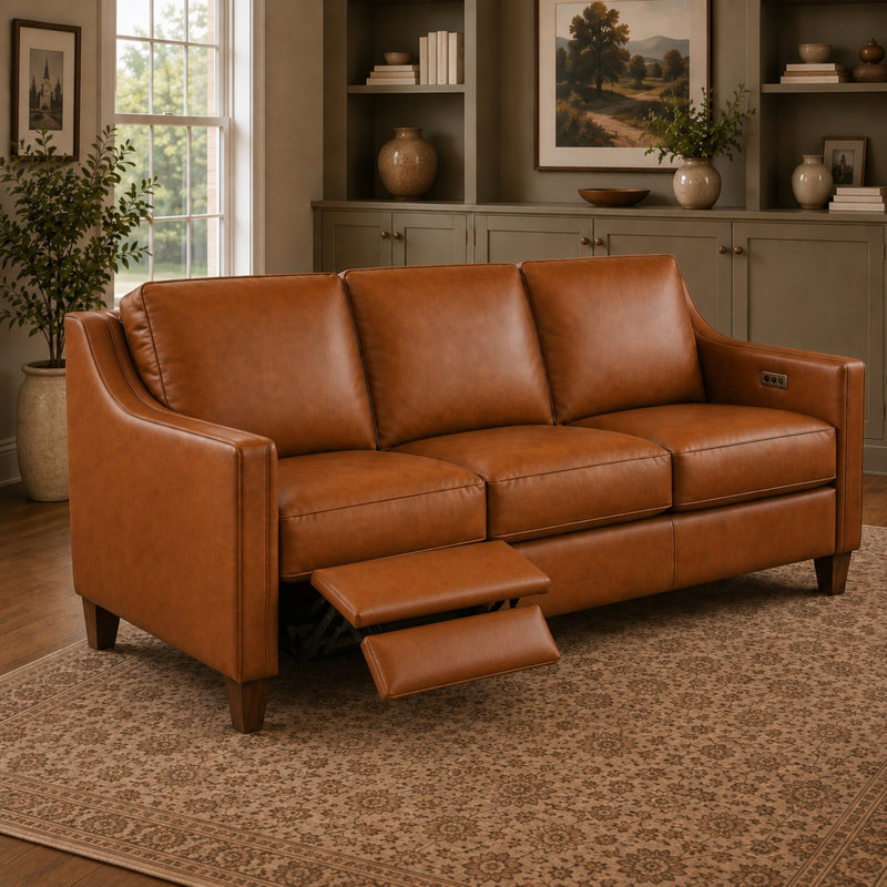 Sofa inclinable électrique Finnegan, Brun
