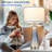 26" Modern Textured Glass Table Lamp Set with USB & Type-C Charging, Dual Light -371395315