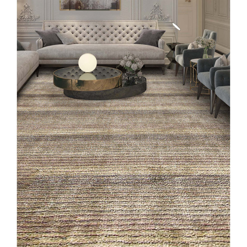 Tapis gris de haute qualité noué à la main, Rectangle 8'9" x 11'10"