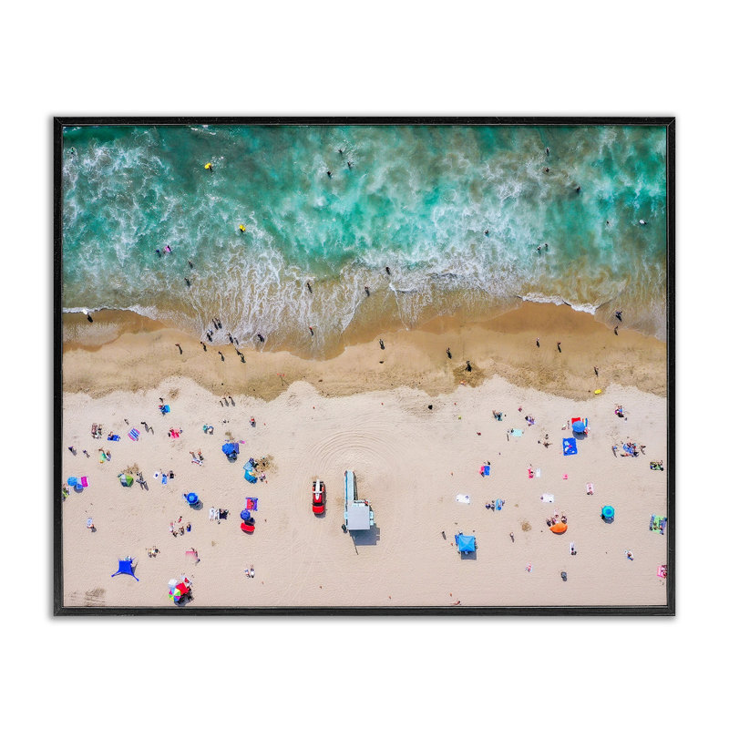 Vue aérienne de l'été occupé, Giclée encadrée noir minuit, H 11 po x l 14 po x P 1,5 po