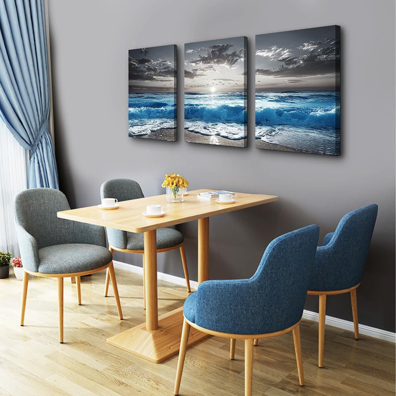 3 Piece Wrapped Canvas Print, 60 cm H x 40 cm W