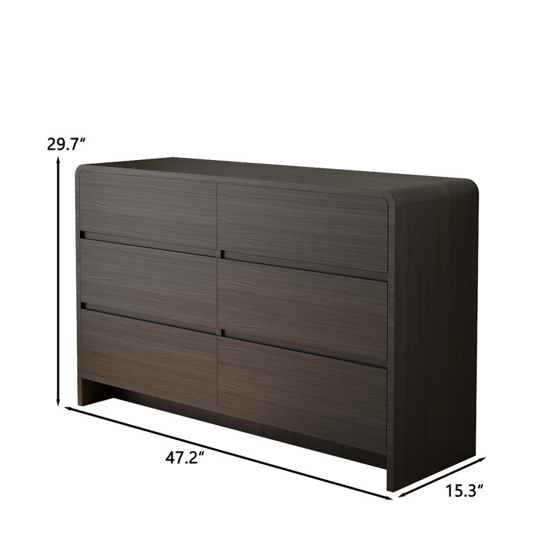 6 Drawer Dresser, Black