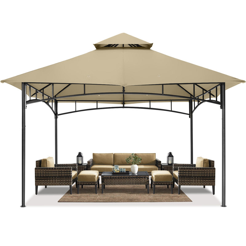MASTERCANOPY steel garden pavilion, Beige, 11 pi x 11 pi