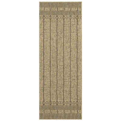 Jute/Black Area Rug - 5 Ft. 3 In. X 7 Earth Collection For Patio And Deck, Stain 5.25 7.25 , Umbrella