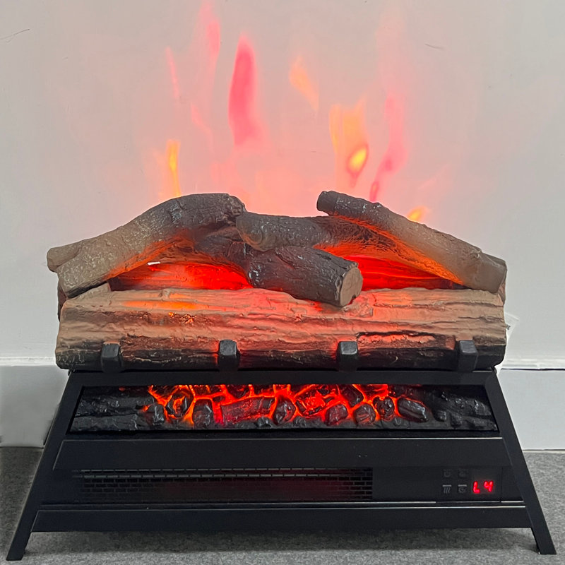 23" 3D Log Set Electric Fireplace Insert with Infrared Heating