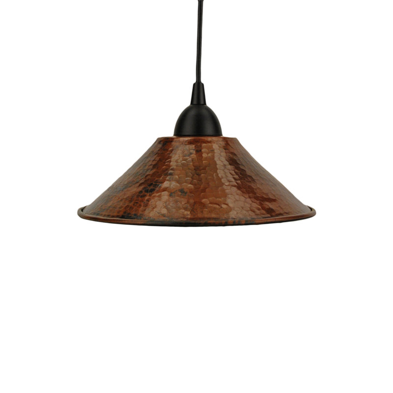 Luminaire suspendu dôme en cuivre martelé Britt, 9"