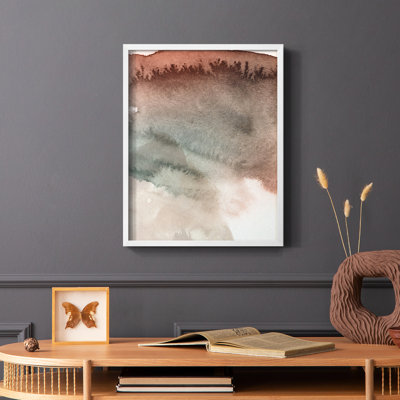 Red Ochre abstrait IV, reproduction encadrée - bois massif