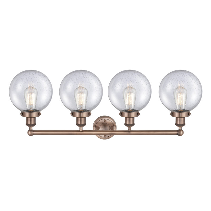 Éclairage pour meuble-lavabo à intensité variable à 4 lumières Alfonsa, Bullé, Cuivre antique