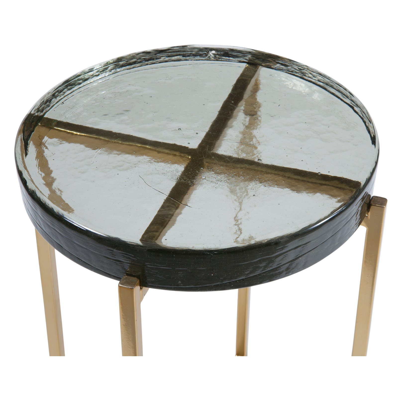 Ackeron Glass Cross Legs End Table